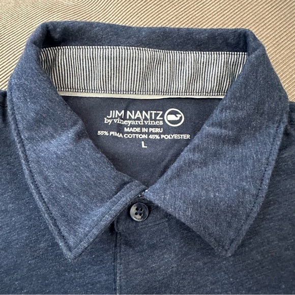 Jim Nantz Vineyard Vines Polo Shirt Men’s L Navy Blue Sleeve Golf Club Logo - Picture 5 of 9